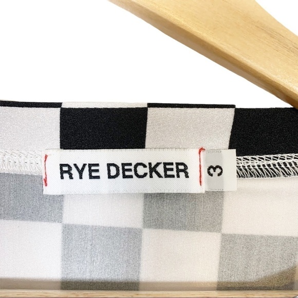 RyeDecker Checkered Oversize Long Sleeve Top Sz 3 - Picture 4 of 4